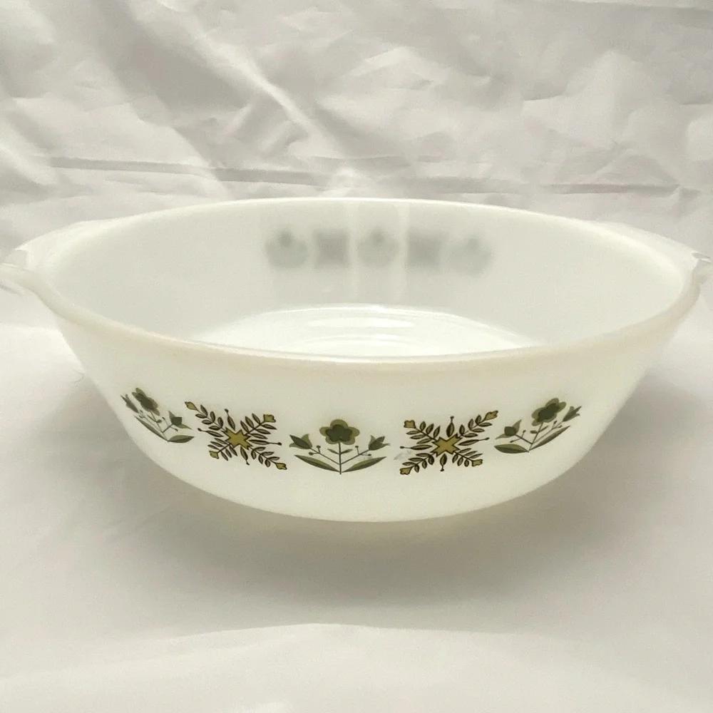 Anchor Hocking Fire King 429 Milk Glass Green Meadow 9